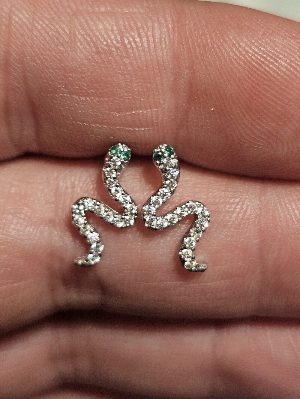 Sterling Silver 925 Snake Screw Ball Earrings